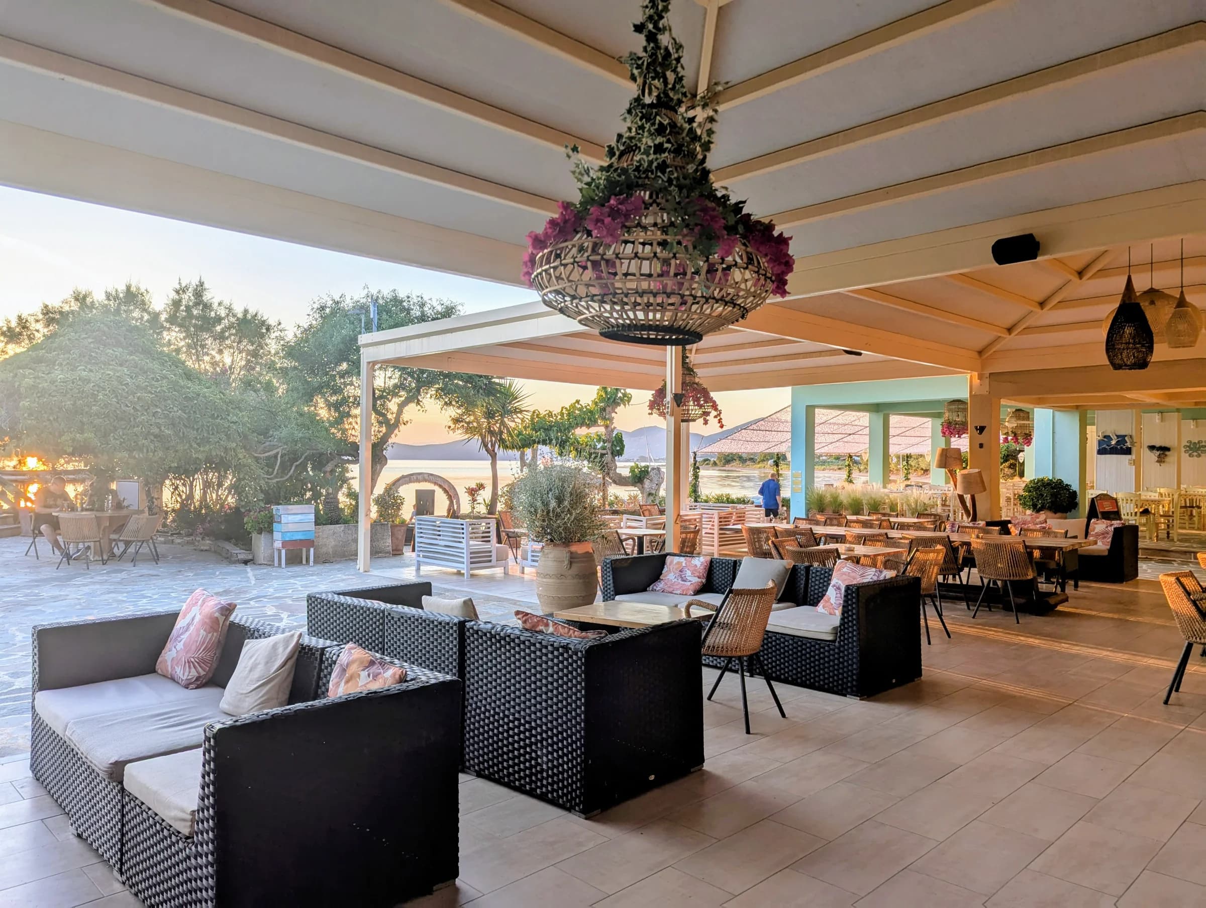 Greekbar taverna over looking the sea in Evia