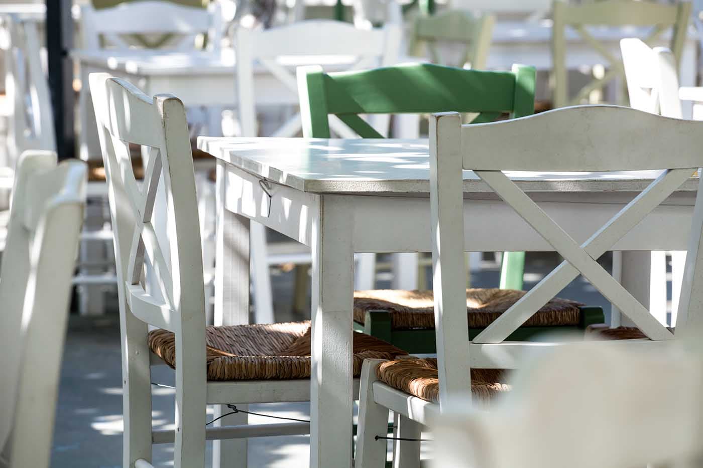 Seaside taverna table in Lixouri