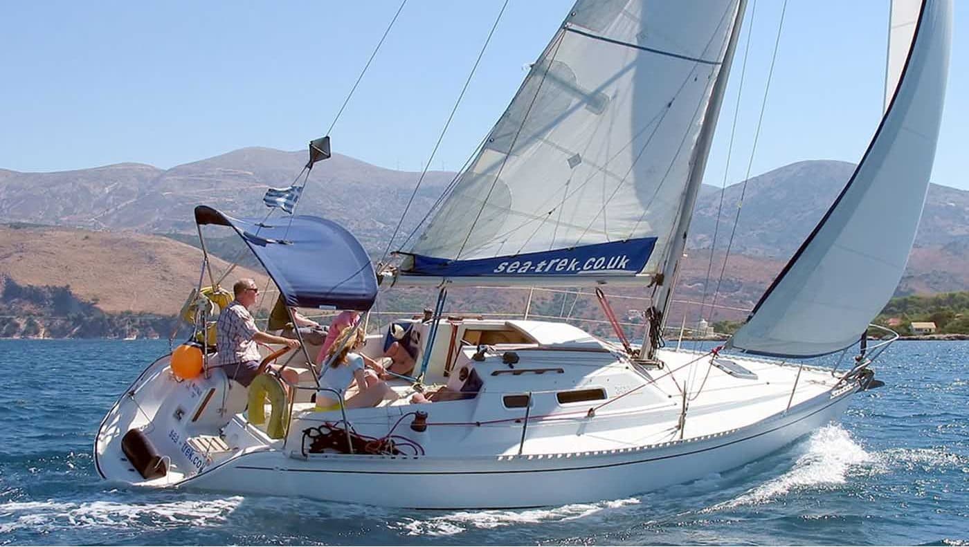 Family on a Yacht Sailing Holiday in the Ionian Greece