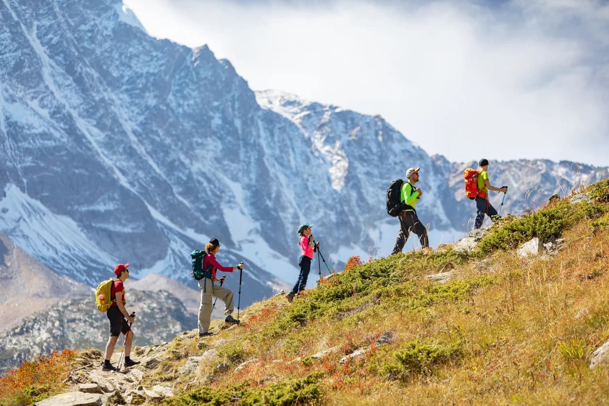 Mountain Hiking Adventure With Alpine Views Hiking